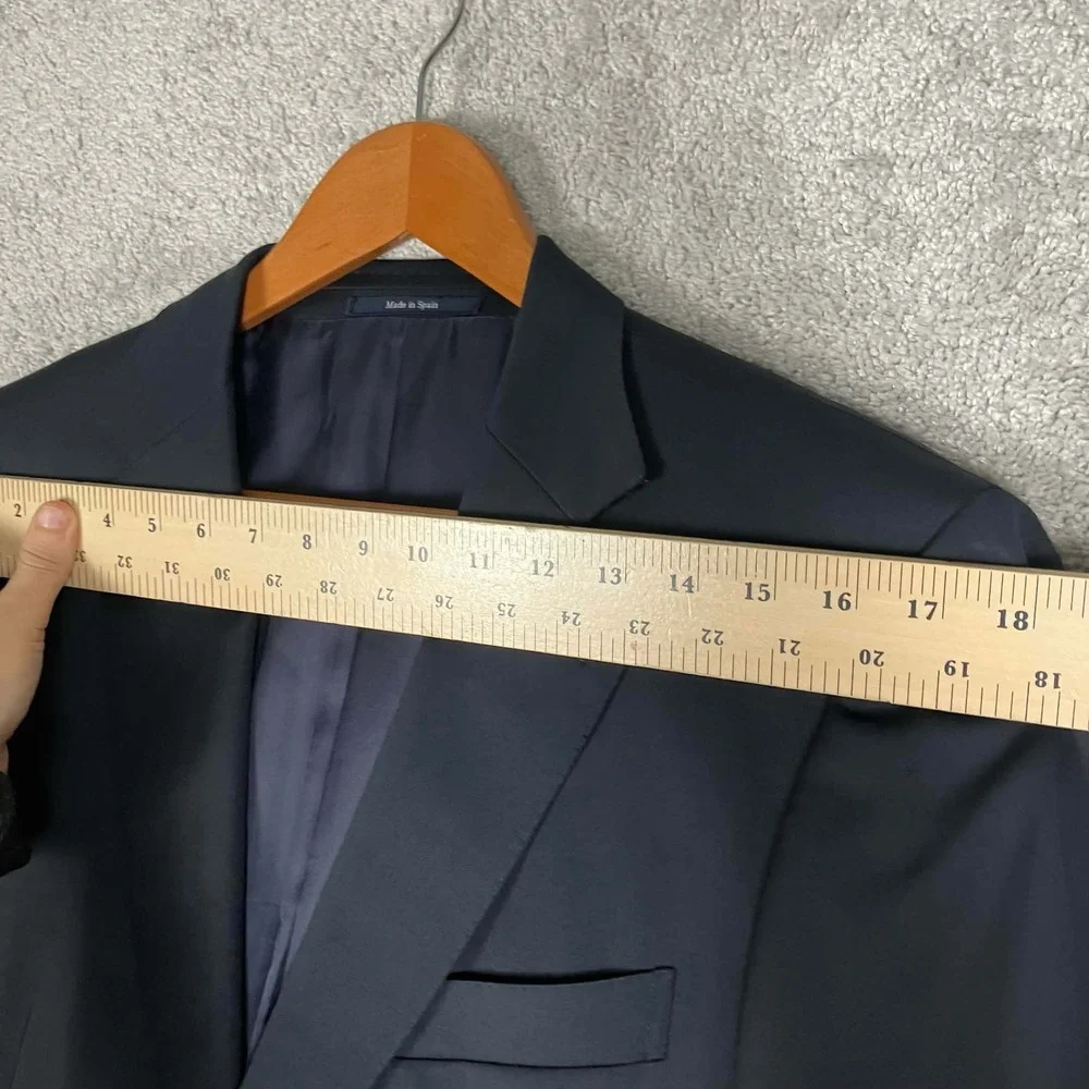 Ermenegildo Zegna Blazer Mens 50C Navy Blue Multiseason Wool Suit Jacket Flaws:(